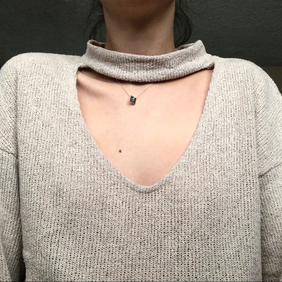 Zara Cream V Neck Choker Knit Sweater donating soon - Picture 2 of 4